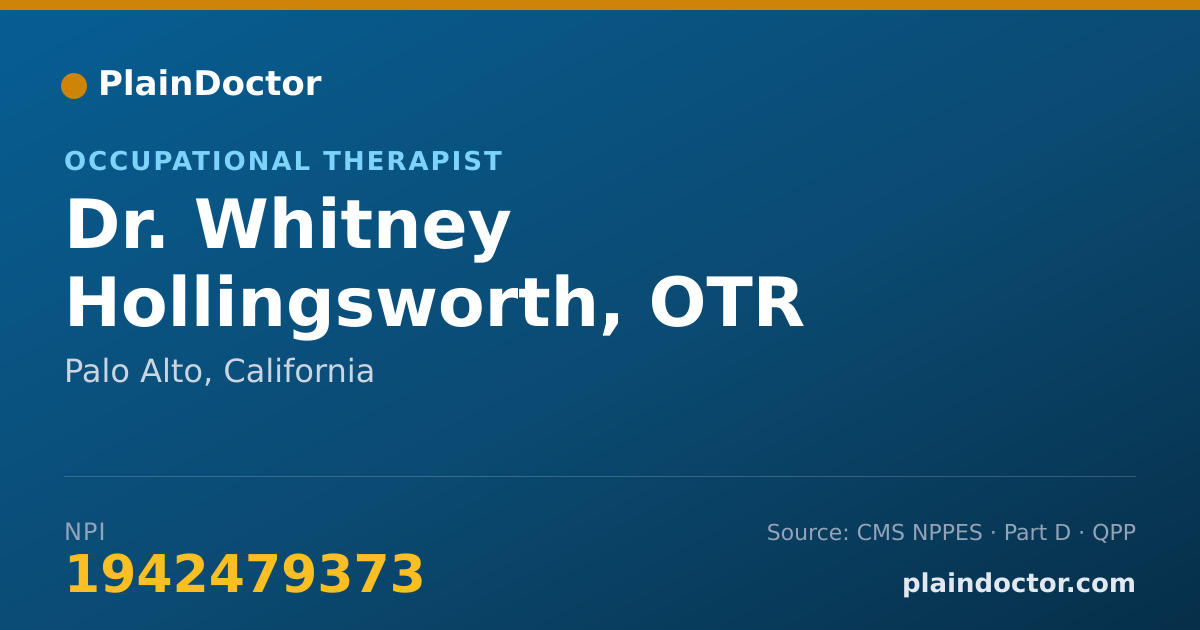Shareable card for Whitney Hollingsworth, OTR - Occupational Therapist, Palo Alto, CA