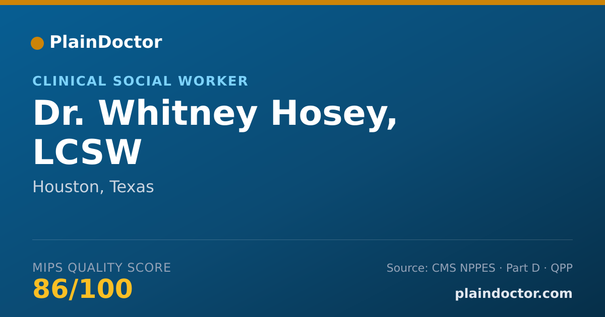 Shareable card for Whitney Hosey, LCSW - Clinical Social Worker, Houston, TX