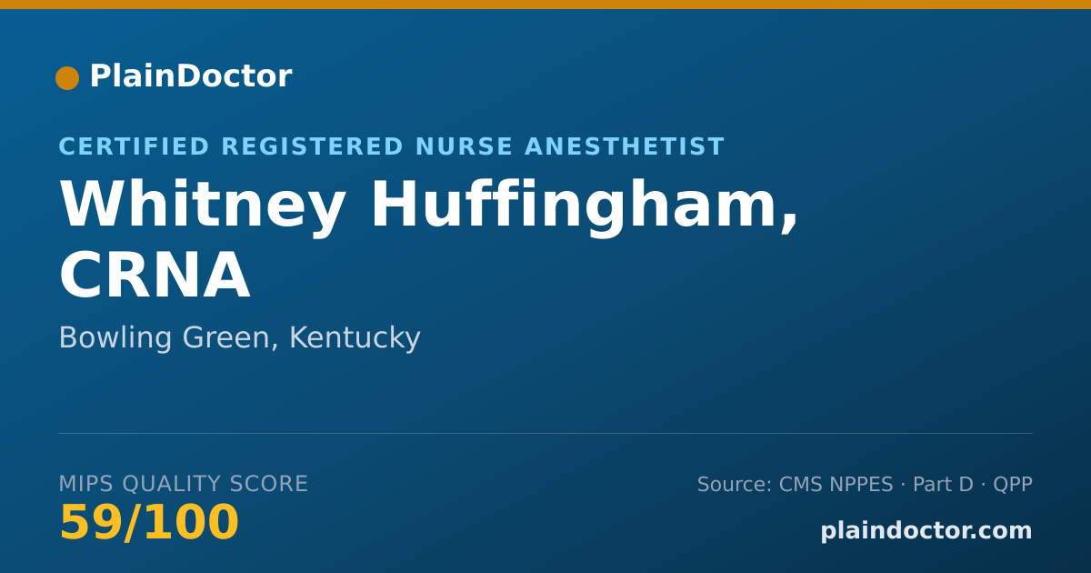 Shareable card for Whitney Huffingham, CRNA - Registered Nurse, Bowling Green, KY
