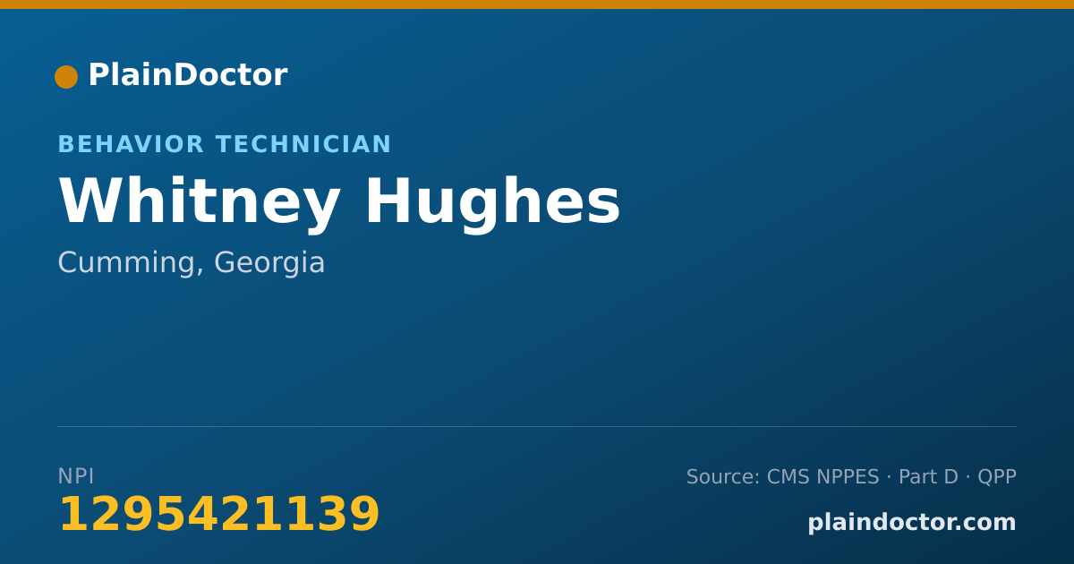 Shareable card for Whitney Hughes - Behavior Technician, Cumming, GA