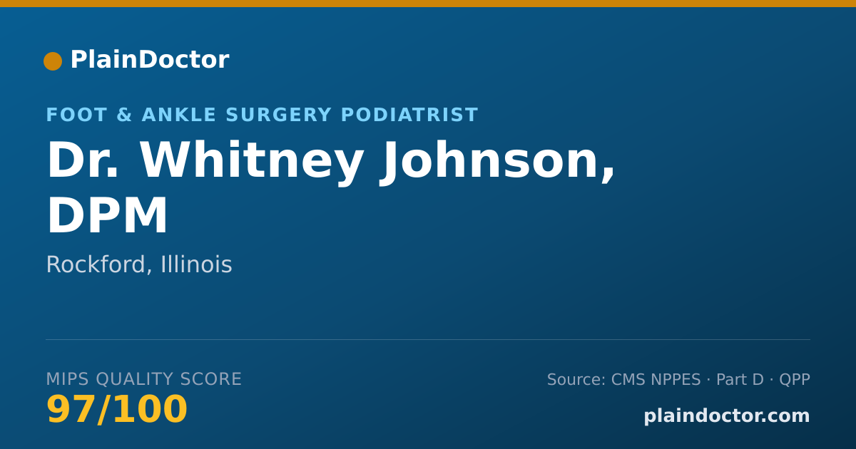 Shareable card for Whitney Johnson, DPM - Foot & Ankle Surgery Podiatrist, Rockford, IL