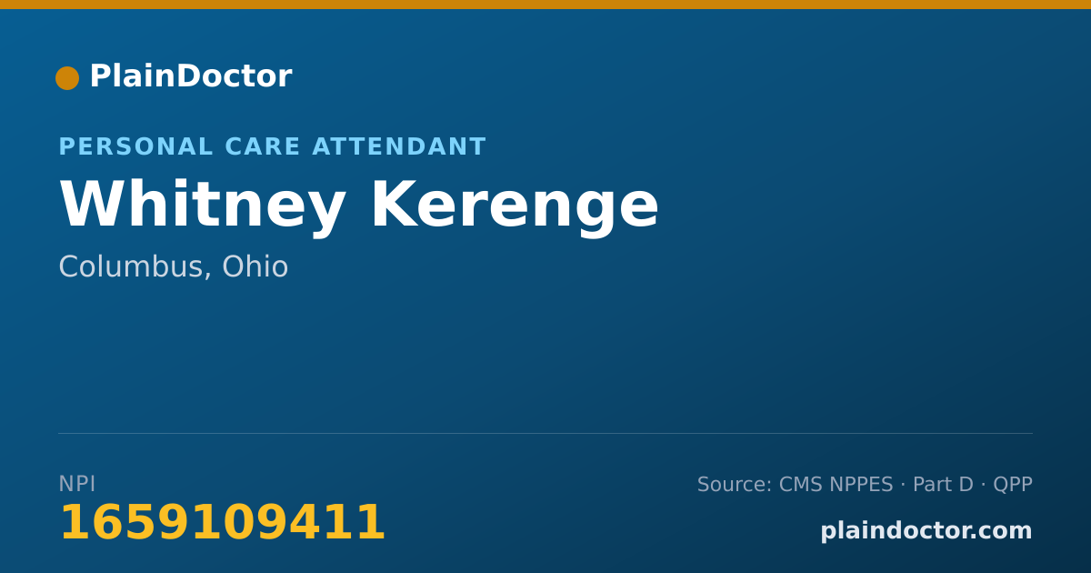 Shareable card for Whitney Kerenge - Personal Care Attendant, Columbus, OH