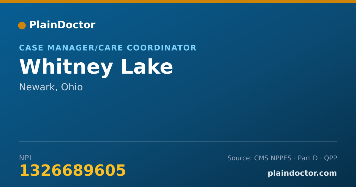 Shareable card for Whitney Lake - Case Manager/Care Coordinator, Newark, OH