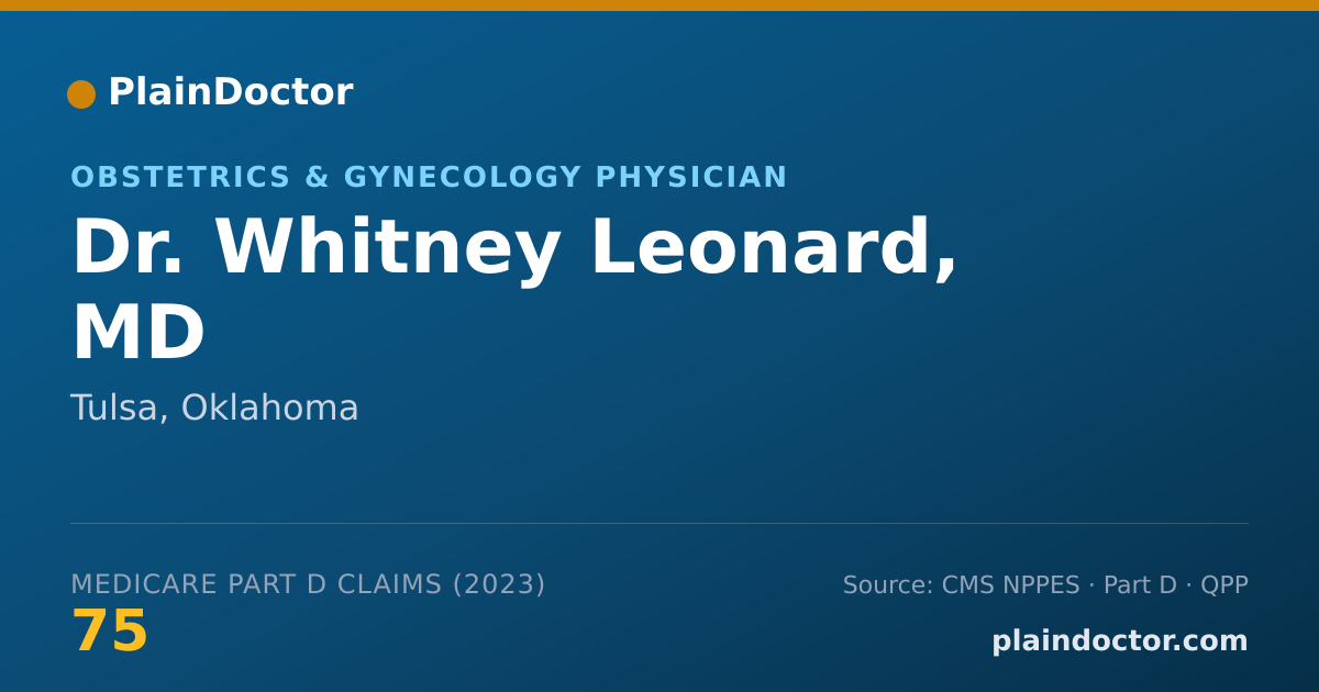 Shareable card for Whitney Leonard, MD - Obstetrics & Gynecology Physician, Tulsa, OK