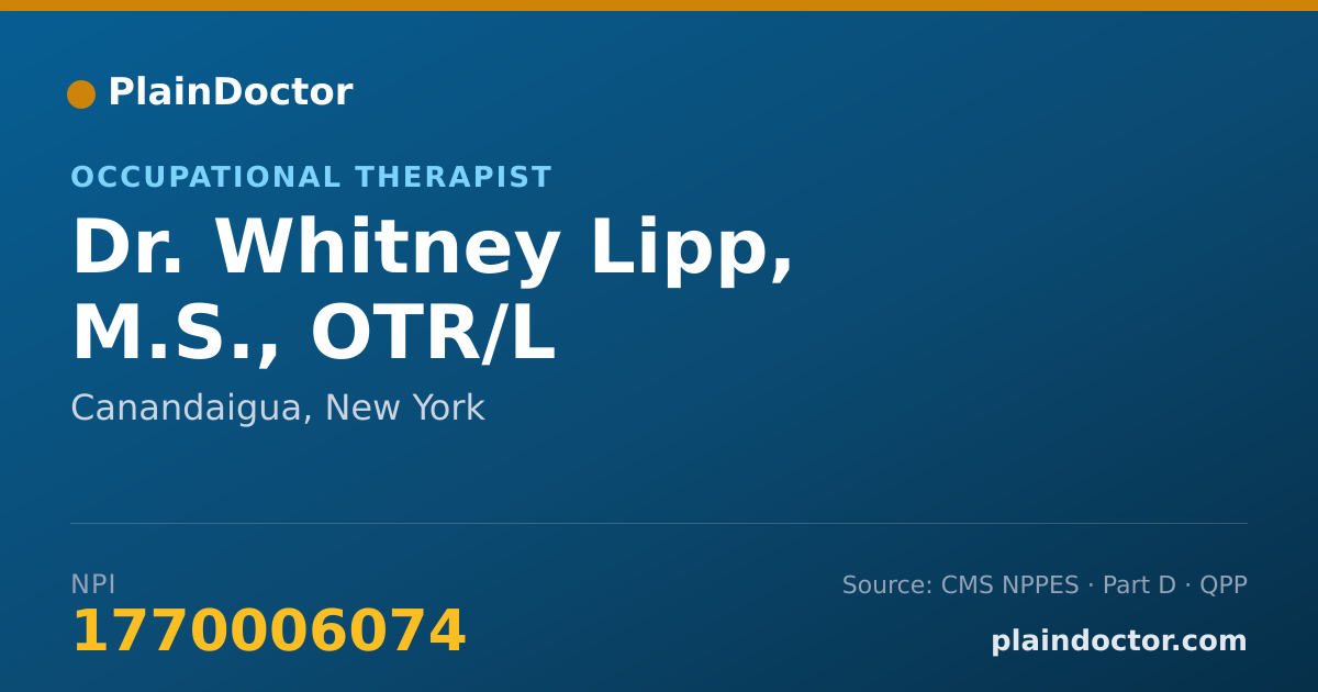 Shareable card for Whitney Lipp, M.S., OTR/L - Occupational Therapist, Canandaigua, NY