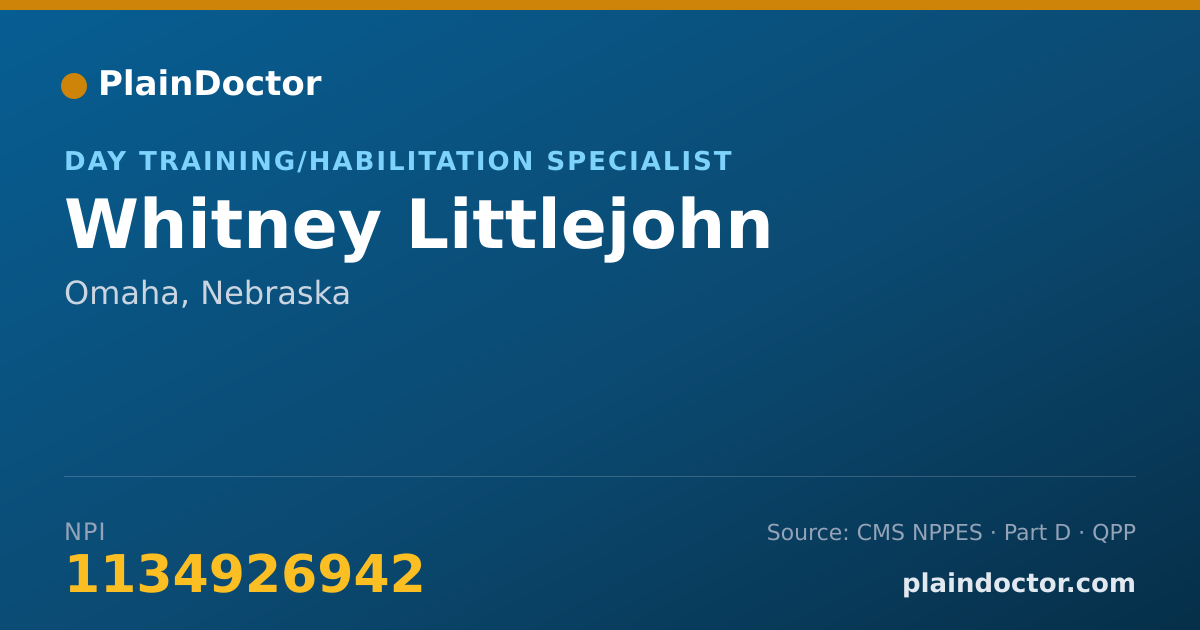 Shareable card for Whitney Littlejohn - Day Training/Habilitation Specialist, Omaha, NE
