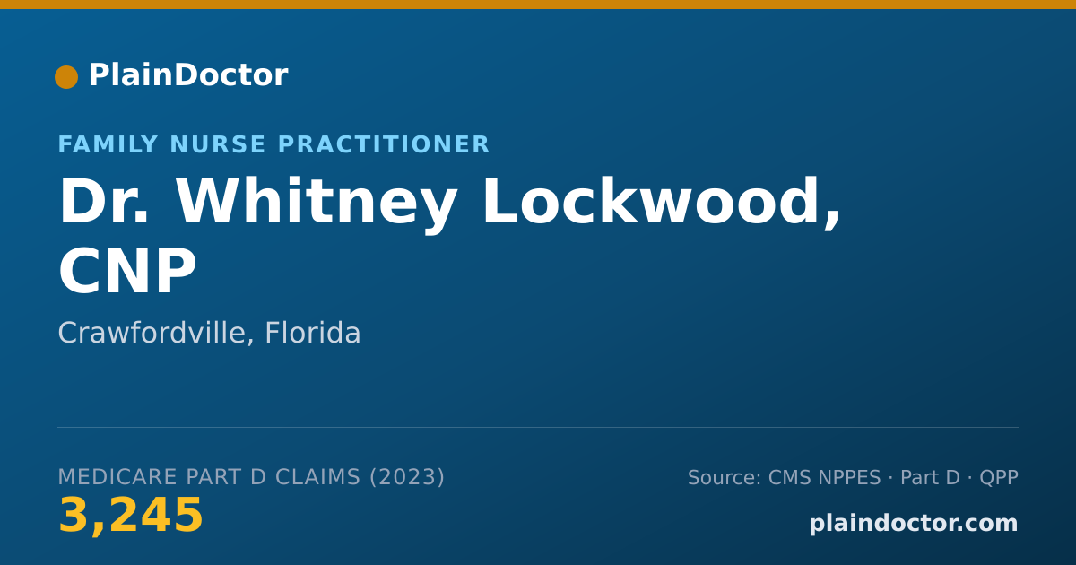 Shareable card for Whitney Lockwood, CNP - Family Nurse Practitioner, Crawfordville, FL