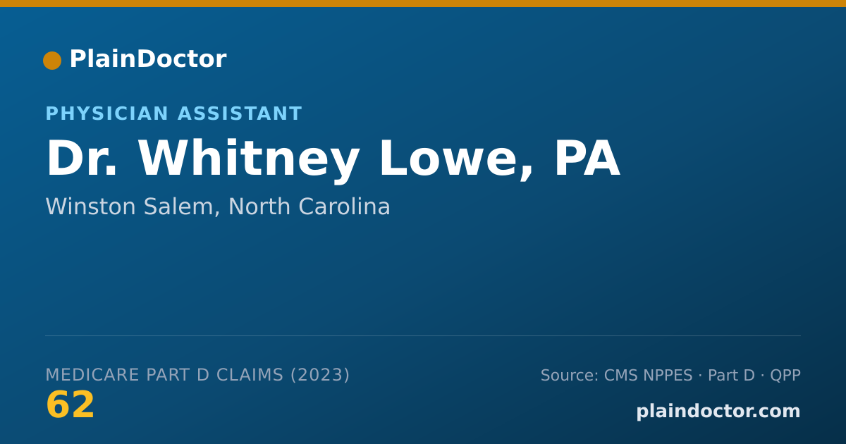 Shareable card for Whitney Lowe, PA - Physician Assistant, Winston Salem, NC