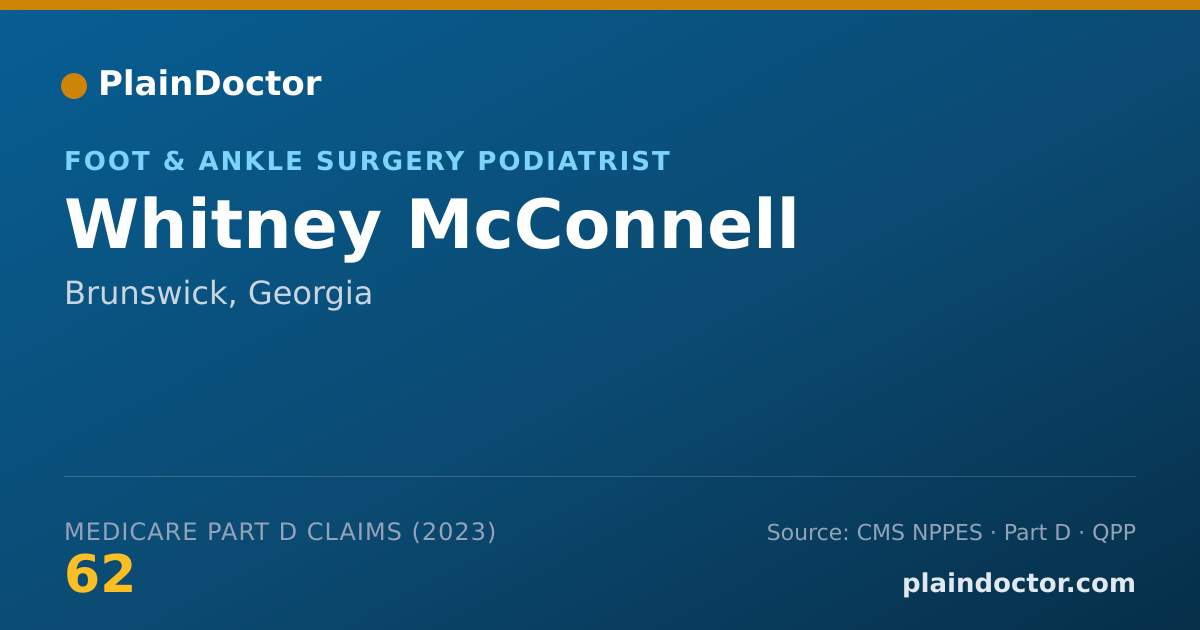 Shareable card for Whitney McConnell - Foot & Ankle Surgery Podiatrist, Brunswick, GA