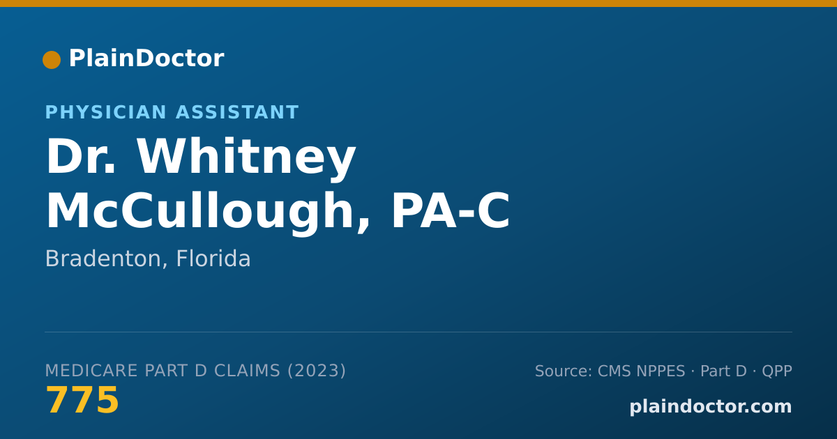 Shareable card for Whitney McCullough, PA-C - Physician Assistant, Bradenton, FL