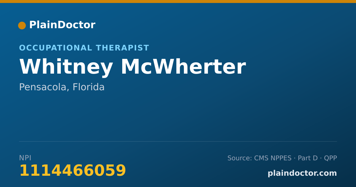 Shareable card for Whitney McWherter - Occupational Therapist, Pensacola, FL