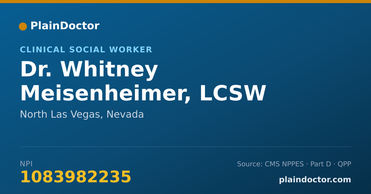 Shareable card for Whitney Meisenheimer, LCSW - Clinical Social Worker, North Las Vegas, NV