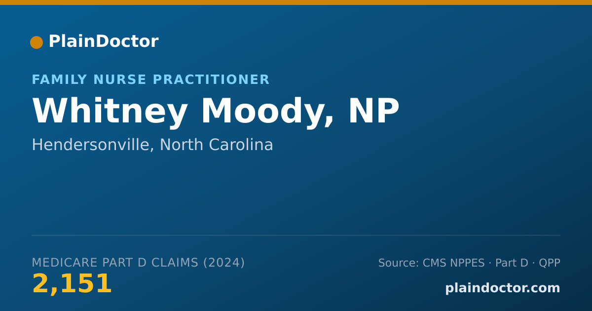 Shareable card for Whitney Moody, NP - Family Nurse Practitioner, Hendersonville, NC