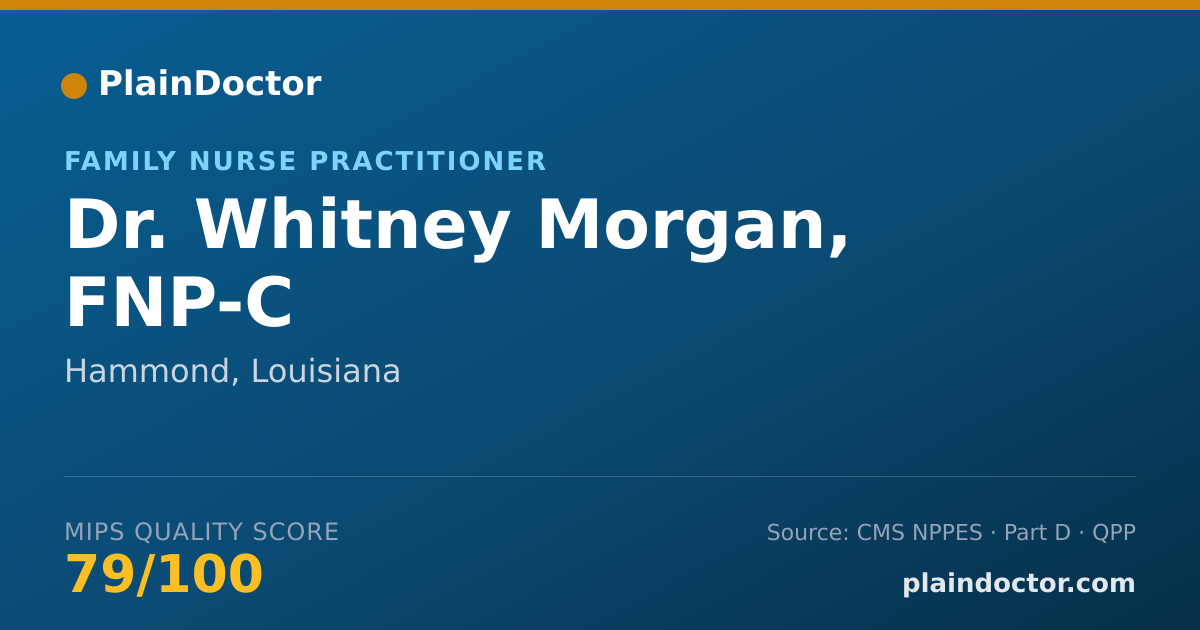 Shareable card for Whitney Morgan, FNP-C - Family Nurse Practitioner, Hammond, LA