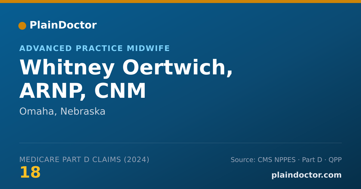 Shareable card for Whitney Oertwich, ARNP, CNM - Nurse Practitioner, Omaha, NE