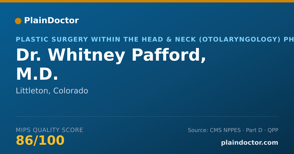 Shareable card for Whitney Pafford, M.D. - Plastic Surgery within the Head & Neck (Otolaryngology) Physician, Littleton, CO
