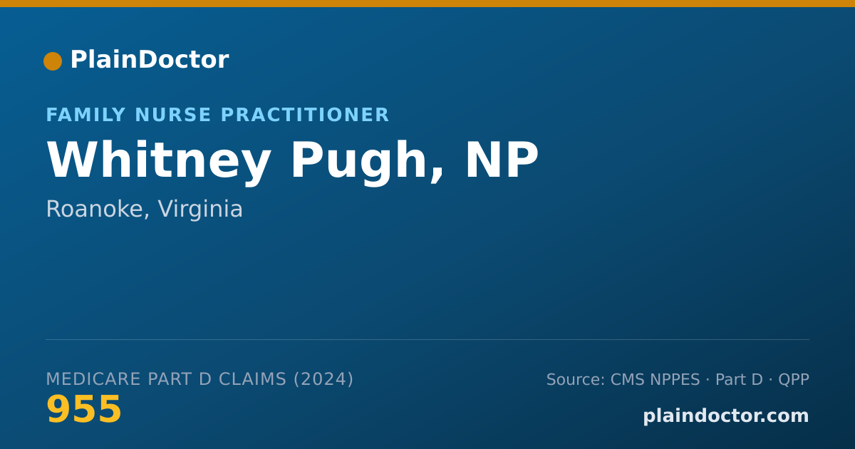 Shareable card for Whitney Pugh, NP - Family Nurse Practitioner, Roanoke, VA