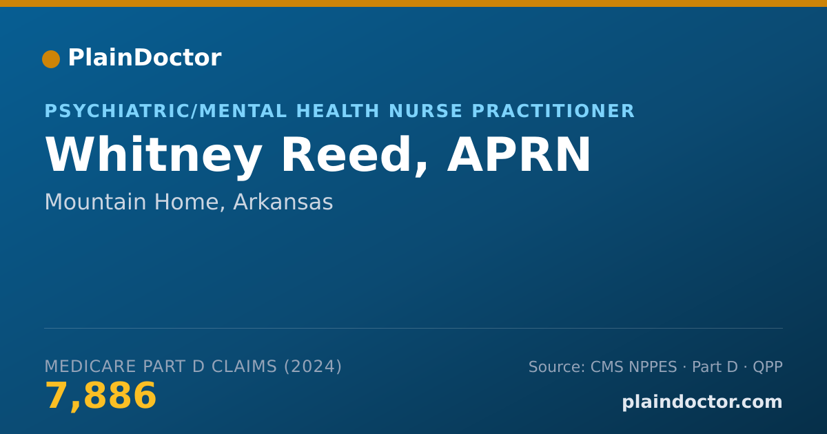 Shareable card for Whitney Reed, APRN - Psychiatric/Mental Health Nurse Practitioner, Mountain Home, AR