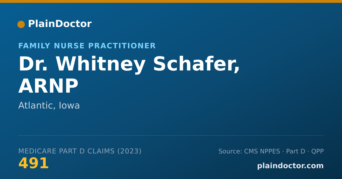 Shareable card for Whitney Schafer, ARNP - Family Nurse Practitioner, Atlantic, IA
