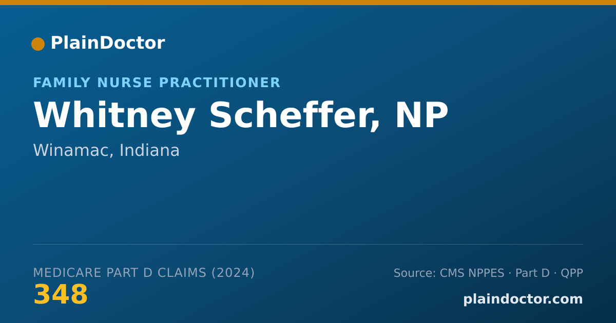 Shareable card for Whitney Scheffer, NP - Family Nurse Practitioner, Winamac, IN
