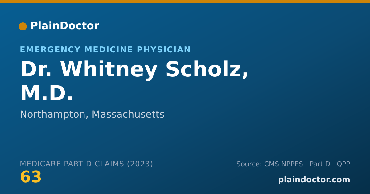 Shareable card for Whitney Scholz, M.D. - Emergency Medicine Physician, Northampton, MA