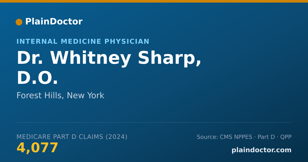 Shareable card for Whitney Sharp, D.O. - Internal Medicine Physician, Forest Hills, NY