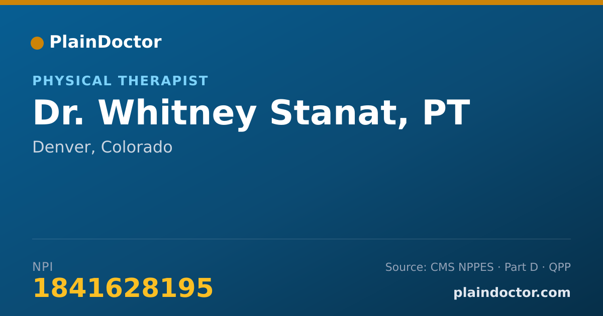Shareable card for Whitney Stanat, PT - Physical Therapist, Denver, CO