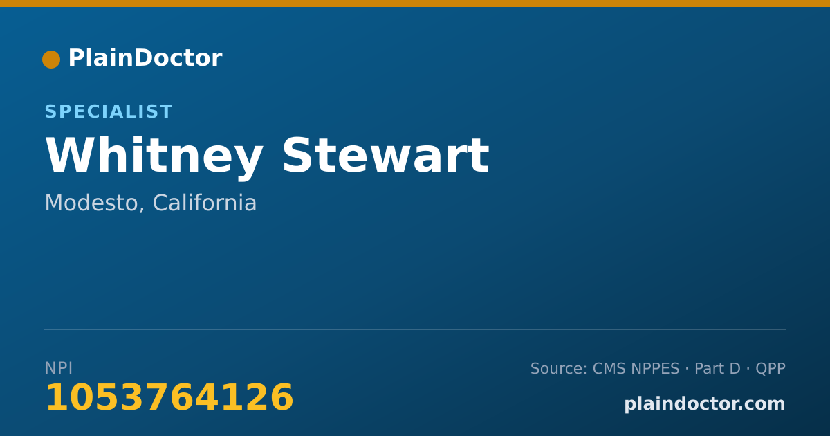 Shareable card for Whitney Stewart - Specialist, Modesto, CA