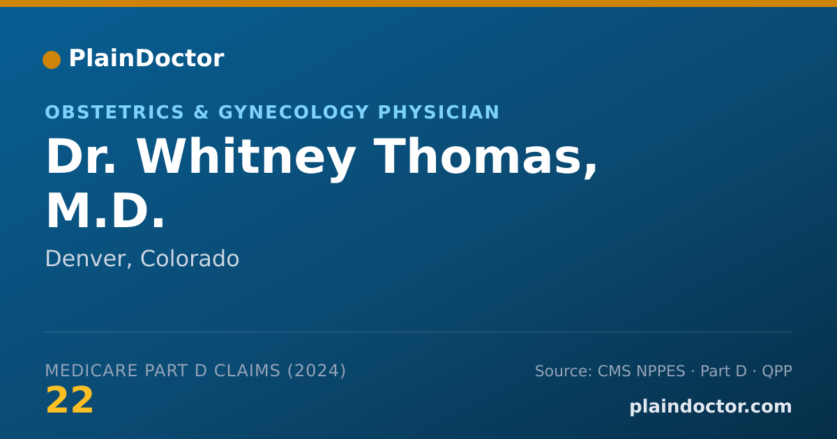 Shareable card for Whitney Thomas, M.D. - Hospitalist Physician, Denver, CO