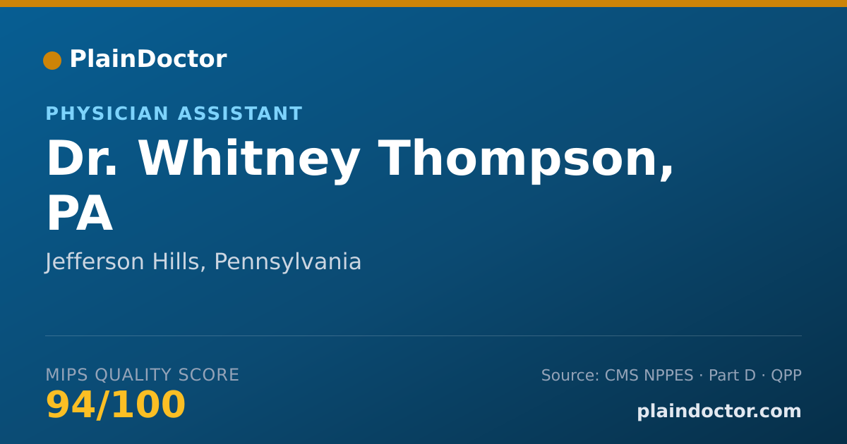 Shareable card for Whitney Thompson, PA - Physician Assistant, Jefferson Hills, PA