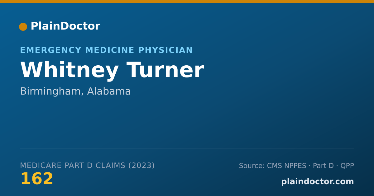 Shareable card for Whitney Turner - Emergency Medicine Physician, Birmingham, AL