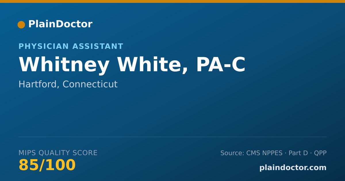 Shareable card for Whitney White, PA-C - Physician Assistant, Hartford, CT