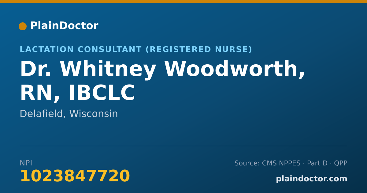 Shareable card for Whitney Woodworth, RN, IBCLC - Lactation Consultant (Registered Nurse), Delafield, WI