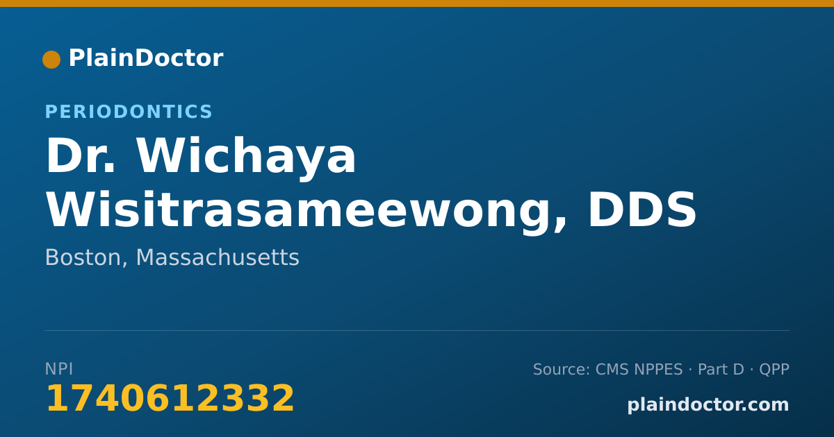 Shareable card for Wichaya Wisitrasameewong, DDS - Periodontics, Boston, MA