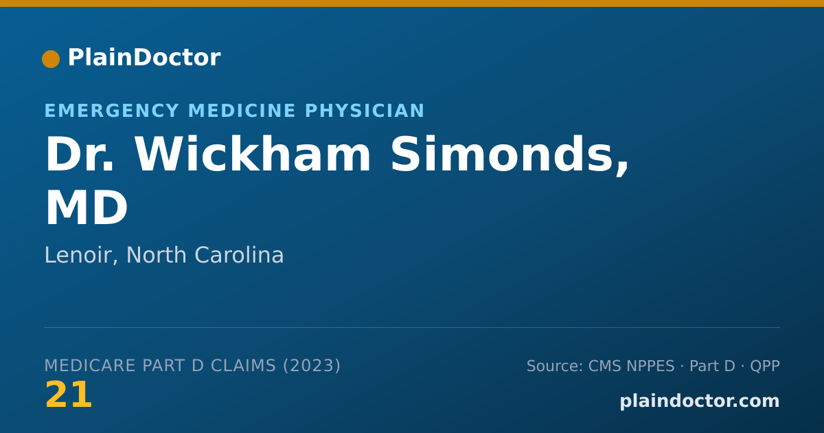 Shareable card for Wickham Simonds, MD - Emergency Medicine Physician, Lenoir, NC