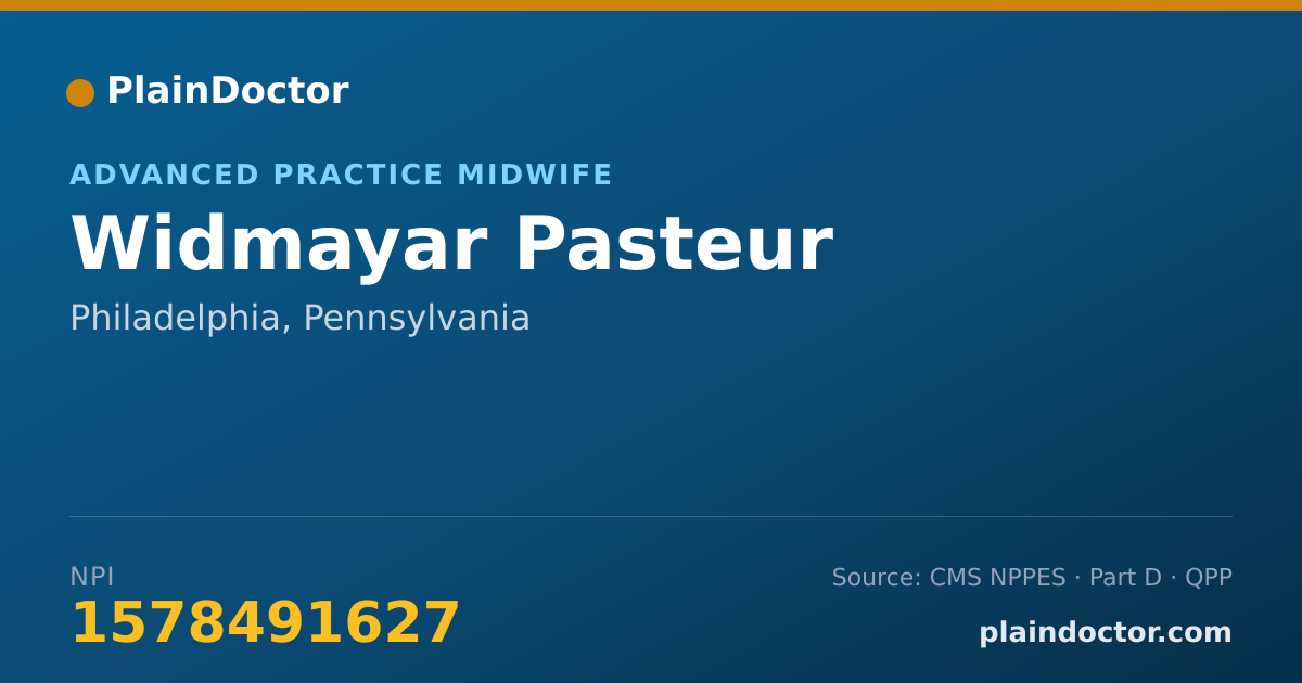 Shareable card for Widmayar Pasteur - Advanced Practice Midwife, Philadelphia, PA