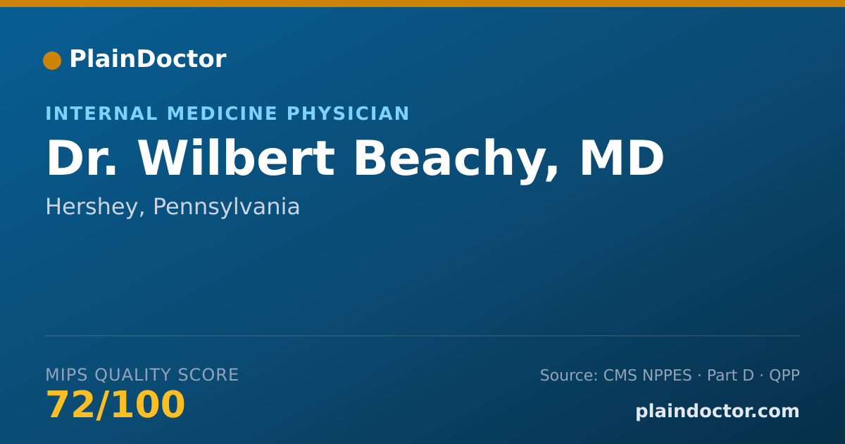 Shareable card for Wilbert Beachy, MD - Internal Medicine Physician, Hershey, PA
