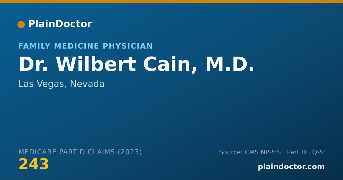 Shareable card for Wilbert Cain, M.D. - Family Medicine Physician, Las Vegas, NV