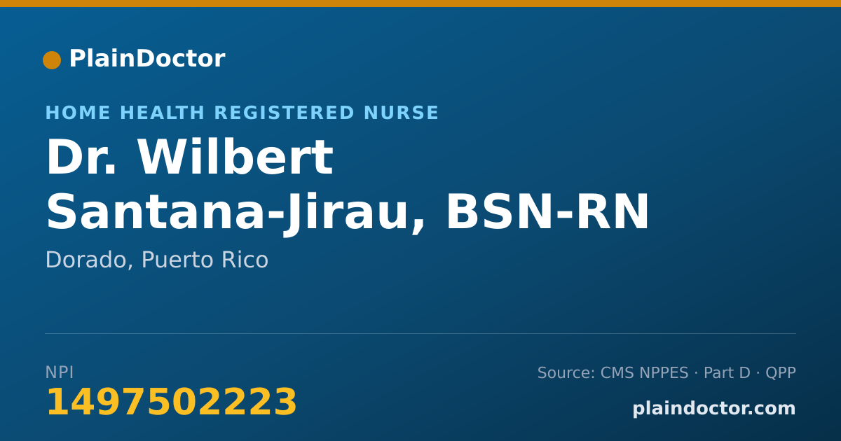 Shareable card for Wilbert Santana-Jirau, BSN-RN - Home Health Registered Nurse, Dorado, PR
