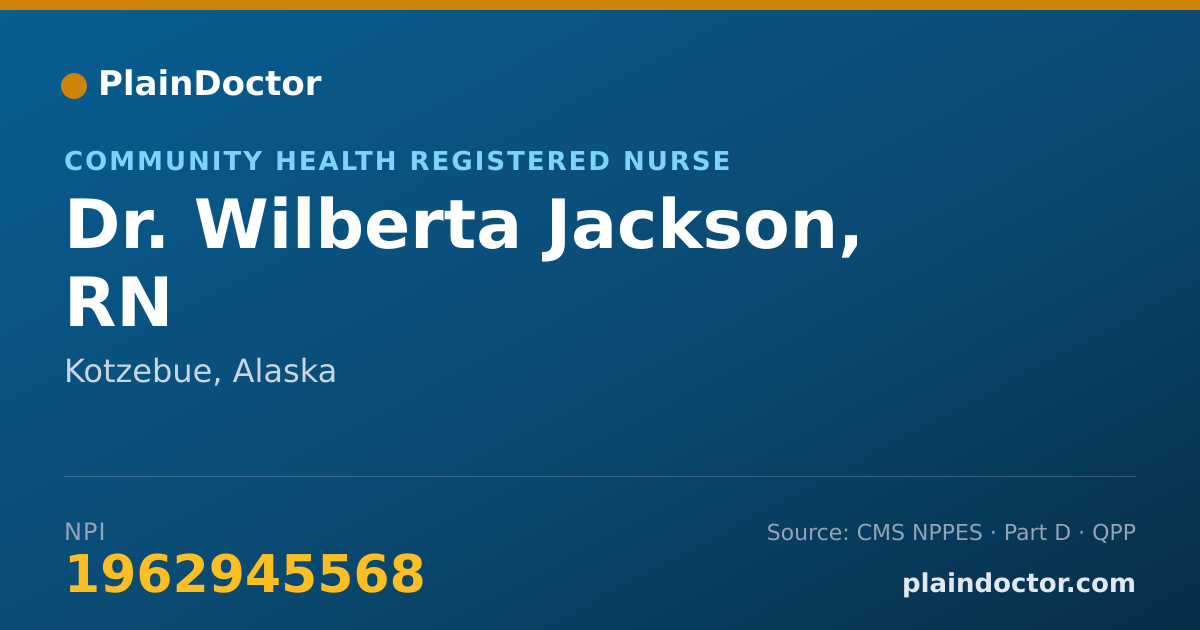 Shareable card for Wilberta Jackson, RN - Community Health Registered Nurse, Kotzebue, AK