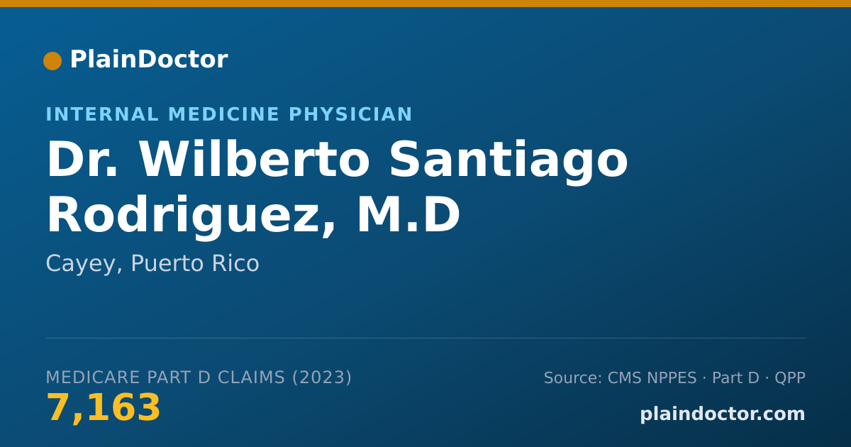 Shareable card for Wilberto Santiago Rodriguez, M.D - Internal Medicine Physician, Cayey, PR
