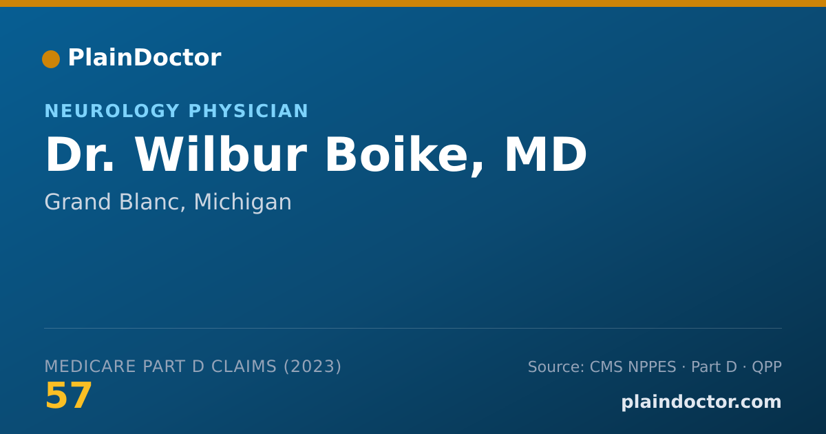 Shareable card for Wilbur Boike, MD - Neurology Physician, Grand Blanc, MI