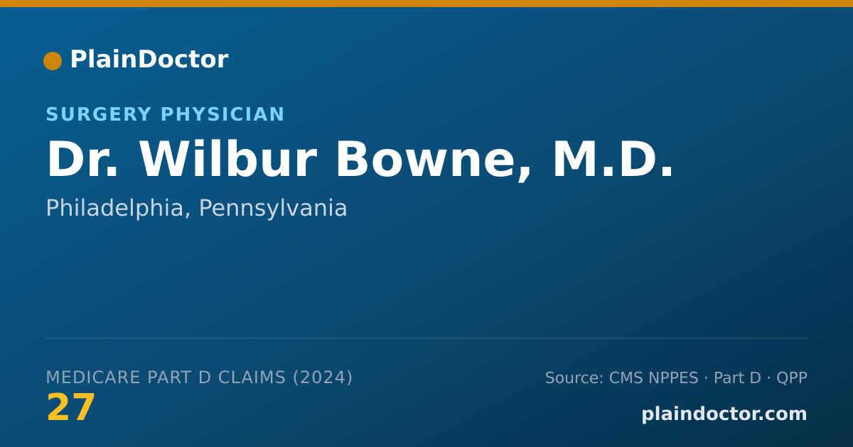 Shareable card for Wilbur Bowne, M.D. - Surgery Physician, Philadelphia, PA