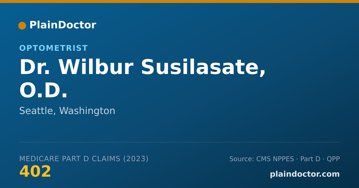 Shareable card for Wilbur Susilasate, O.D. - Optometrist, Seattle, WA