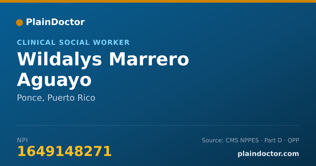 Shareable card for Wildalys Marrero Aguayo - Clinical Social Worker, Ponce, PR