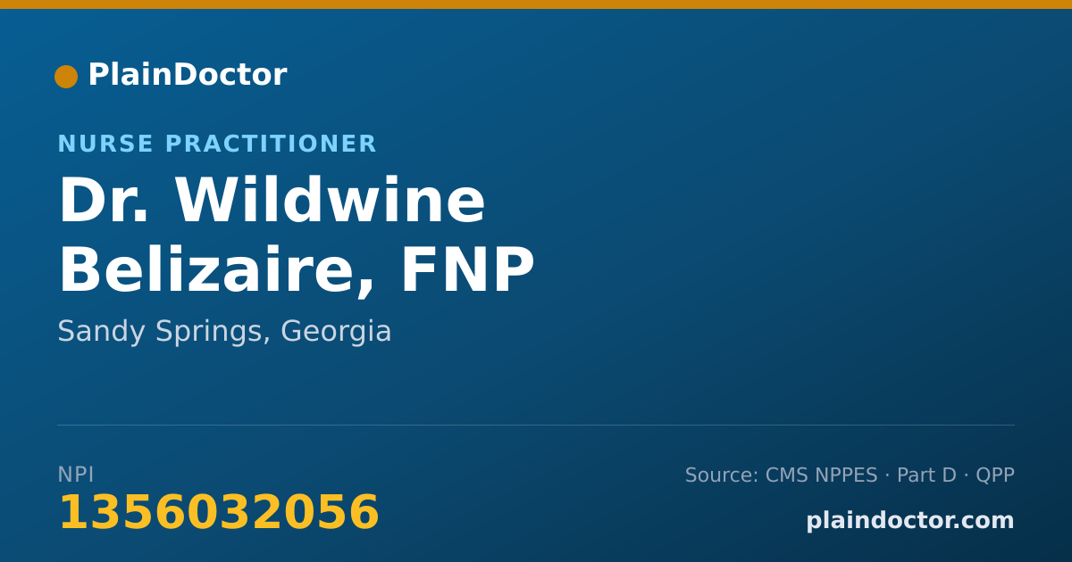Shareable card for Wildwine Belizaire, FNP - Nurse Practitioner, Sandy Springs, GA