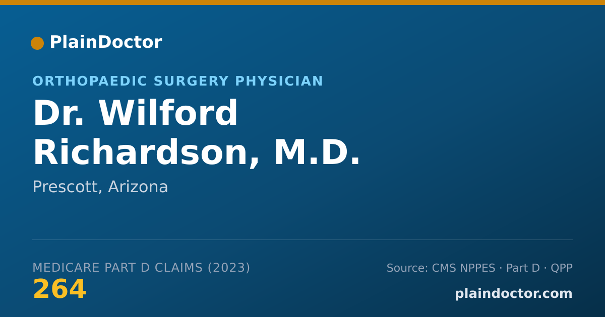 Shareable card for Wilford Richardson, M.D. - Orthopaedic Surgery Physician, Prescott, AZ