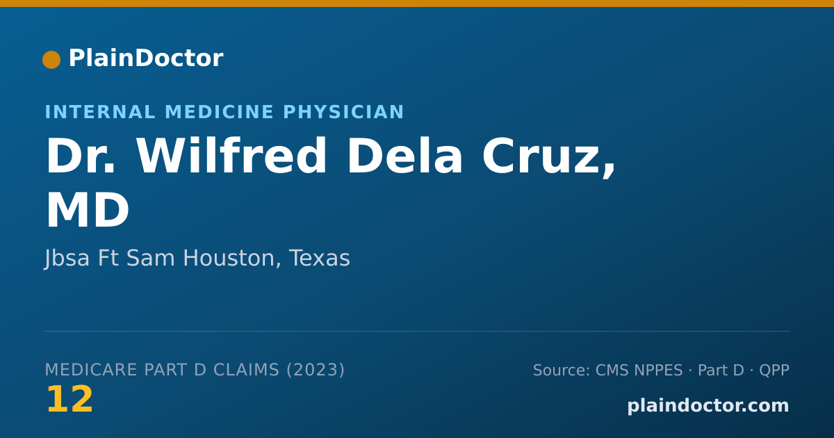 Shareable card for Wilfred Dela Cruz, MD - Internal Medicine Physician, Jbsa Ft Sam Houston, TX