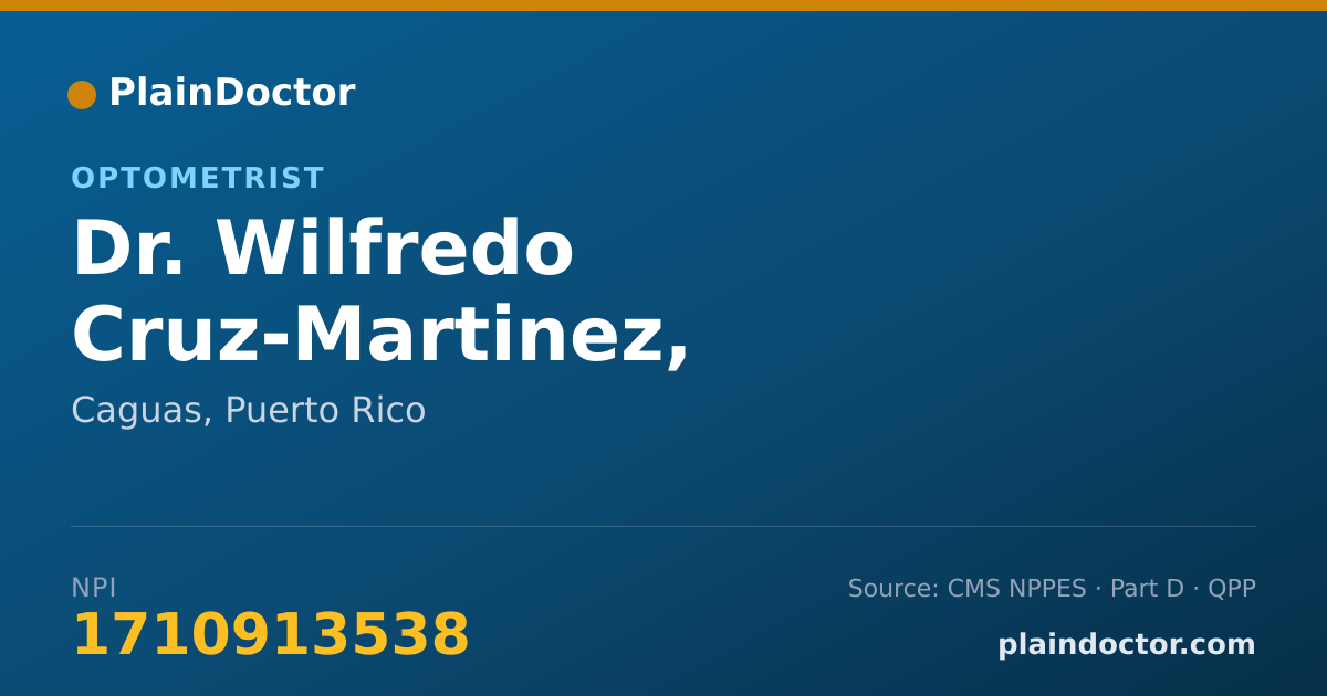 Shareable card for Wilfredo Cruz-Martinez, OPTOMETRIST - Optometrist, Caguas, PR