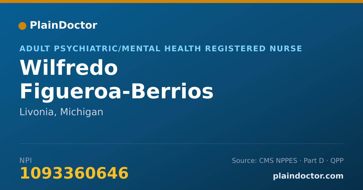 Shareable card for Wilfredo Figueroa-Berrios - Adult Psychiatric/Mental Health Registered Nurse, Livonia, MI